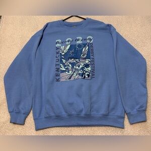Blue Kentucky Derby Festival 2020 Crewneck Sweatshirt Pegasus Fireworks balloon